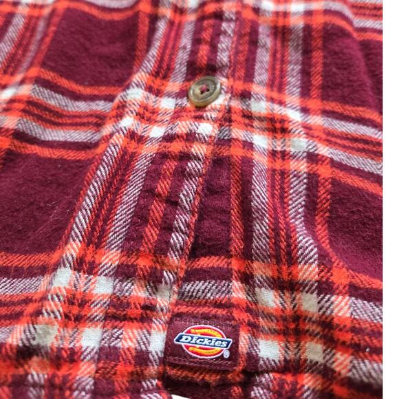 Dickies | Maroon and Orange Flannel Button Down | Size  Large - Picture 2 of 5